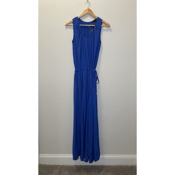 NWT BGL Blue Sleeveless Maxi Dress Adjustable Waist Designer Beach US 4 EUR 34 - Picture 2 of 13